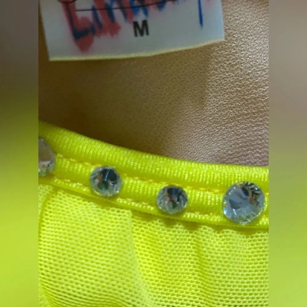 Custom Competition Solo Costume Neon Yellow Cutout Lyrical Contemporary MC